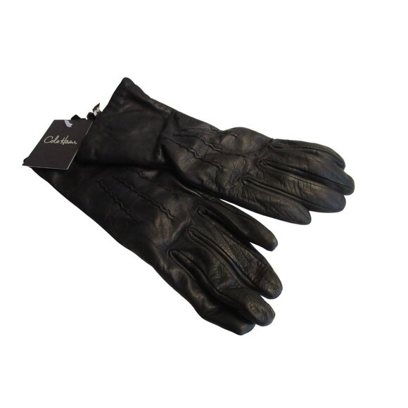 *Cole Haan Black Driving Gloves Leather Cashmere Lined - NWT - Picture 1 of 5